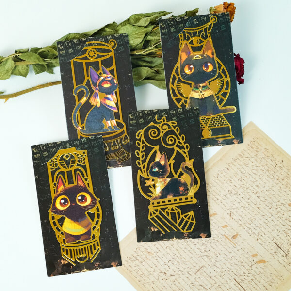 Vintage Metal Egyptian Cat Bookmark - Image 4