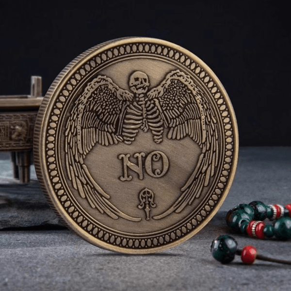 Mystical Yes/No Decision Coin with Intricate Designs - Image 3