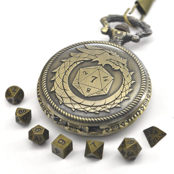 Dragon Pocket Watch Dice Box - Metal Polyhedral Dice - Image 3